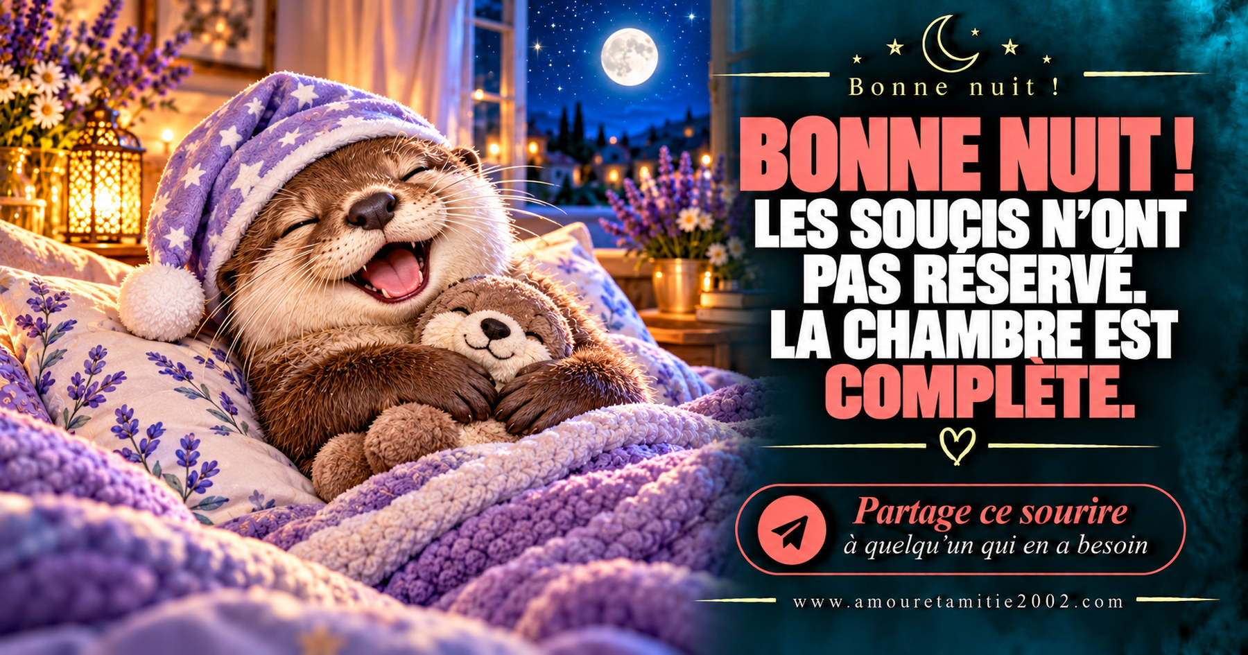 Bonne nuit ! Les soucis n’ont pas réservé. La chambre est complète.