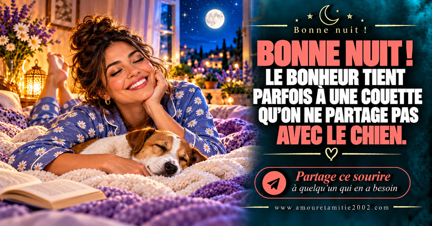 Bonne nuit ! Le bonheur tient parfois à une couette qu’on ne partage pas avec le chien.