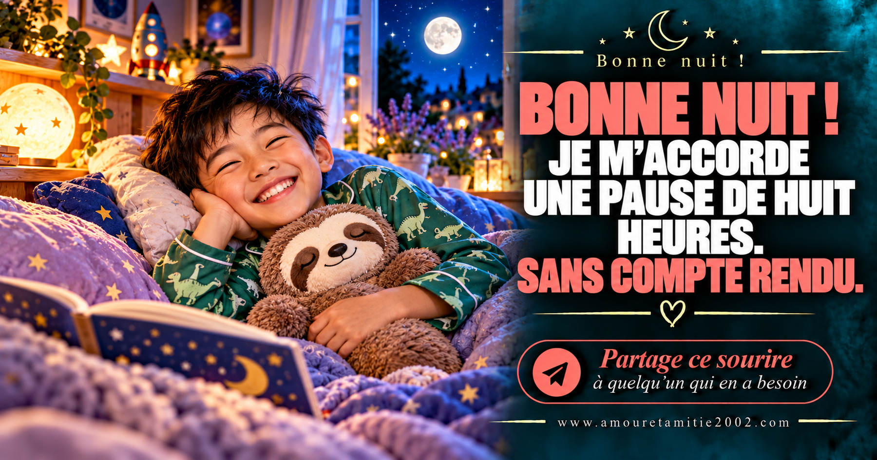 Bonne nuit ! Je m’accorde une pause de huit heures. Sans compte rendu.