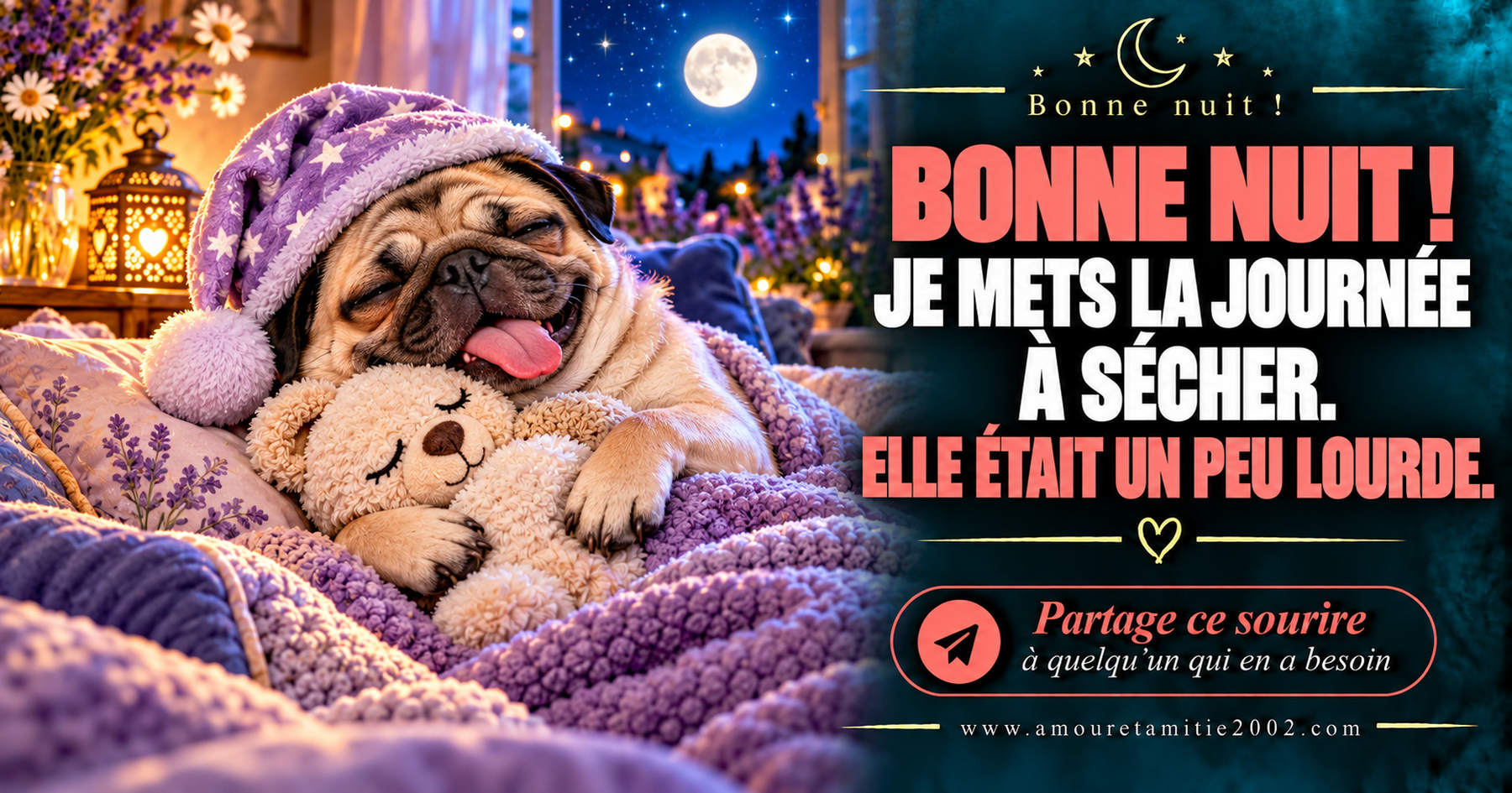 Bonne nuit ! Je mets la journée à sécher. Elle était un peu lourde.