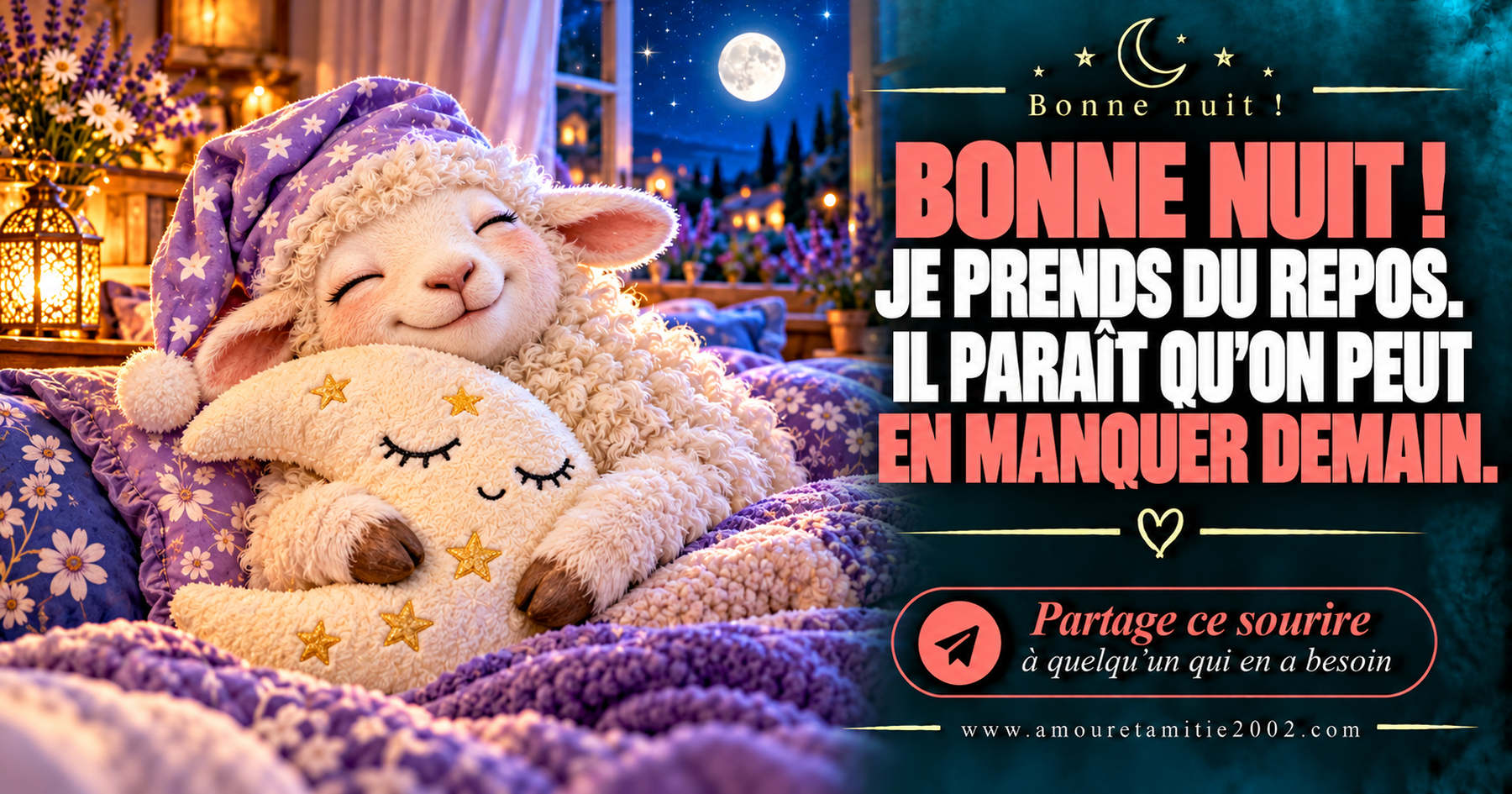 Bonne nuit ! Je prends du repos. Il paraît qu’on peut en manquer demain.