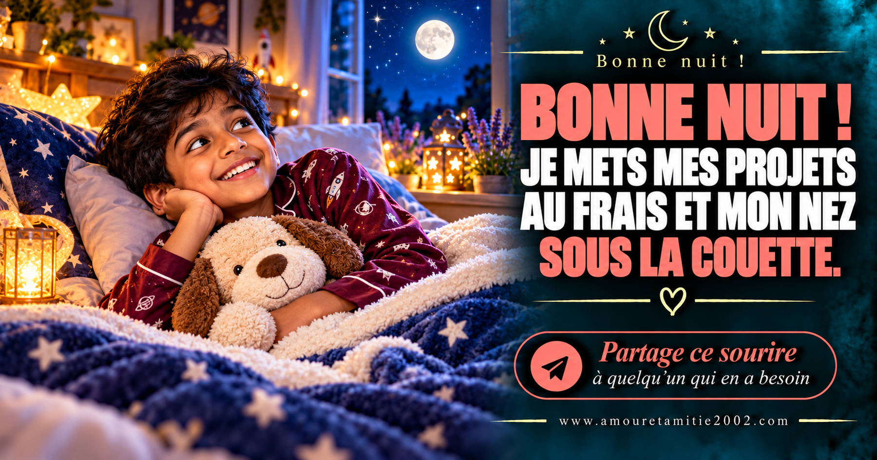 Bonne nuit ! Je mets mes projets au frais et mon nez sous la couette.