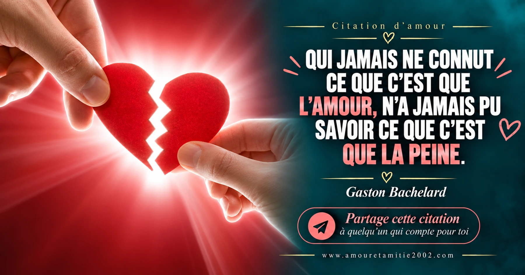 Connaître l’amour permet de connaître la peine