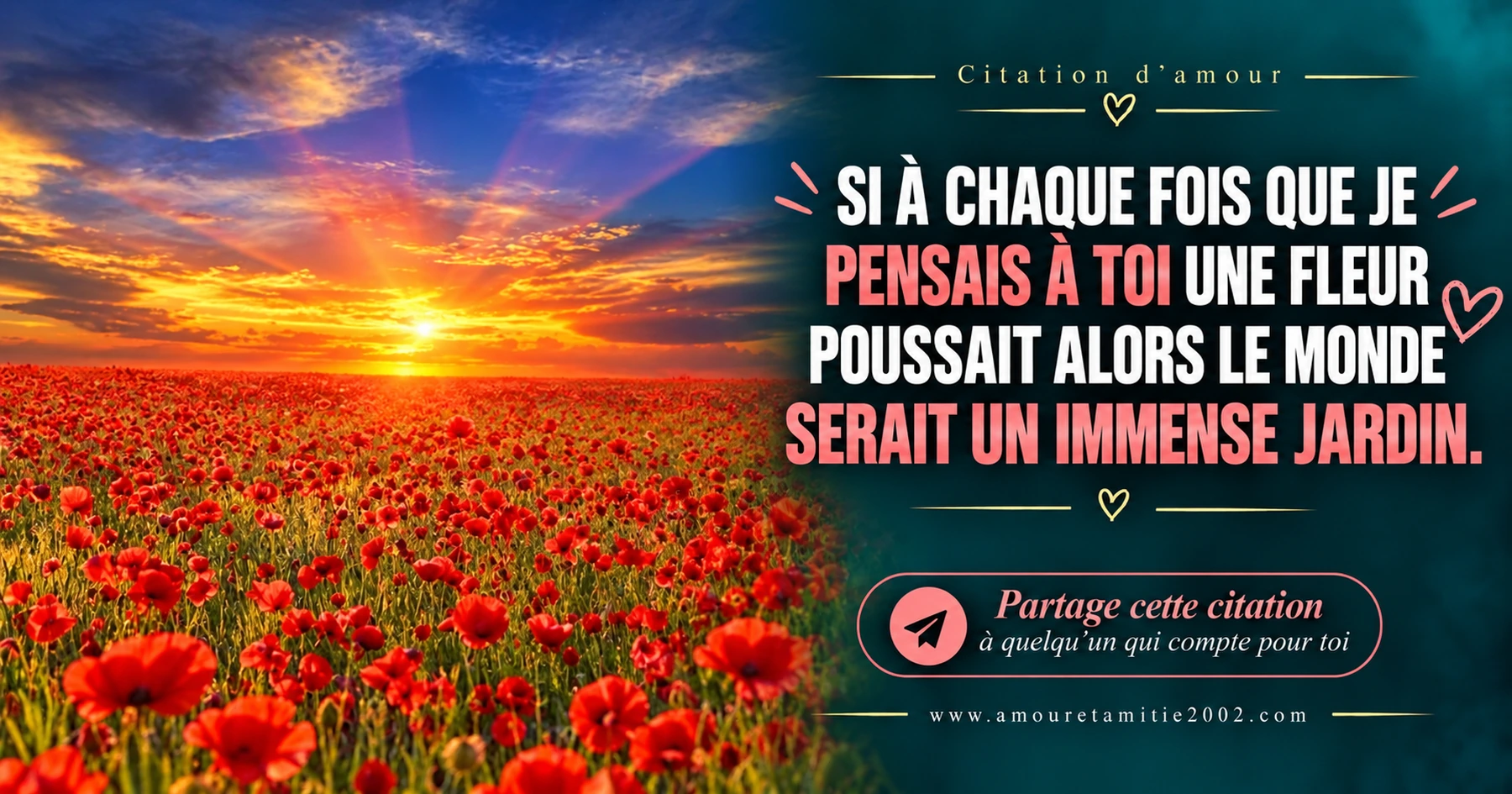 Chaque pensée pour toi ferait pousser une fleur