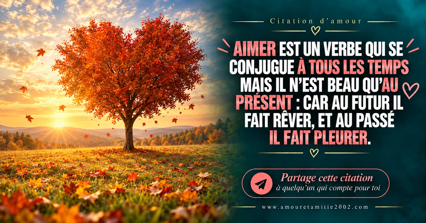 Aimer est un verbe qui se conjugue au présent
