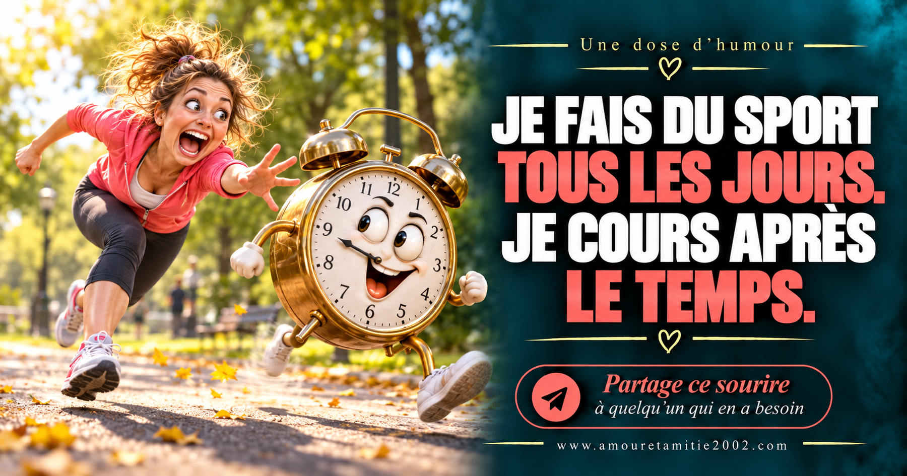 Je fais du sport tous les jours. Je cours après le temps.
