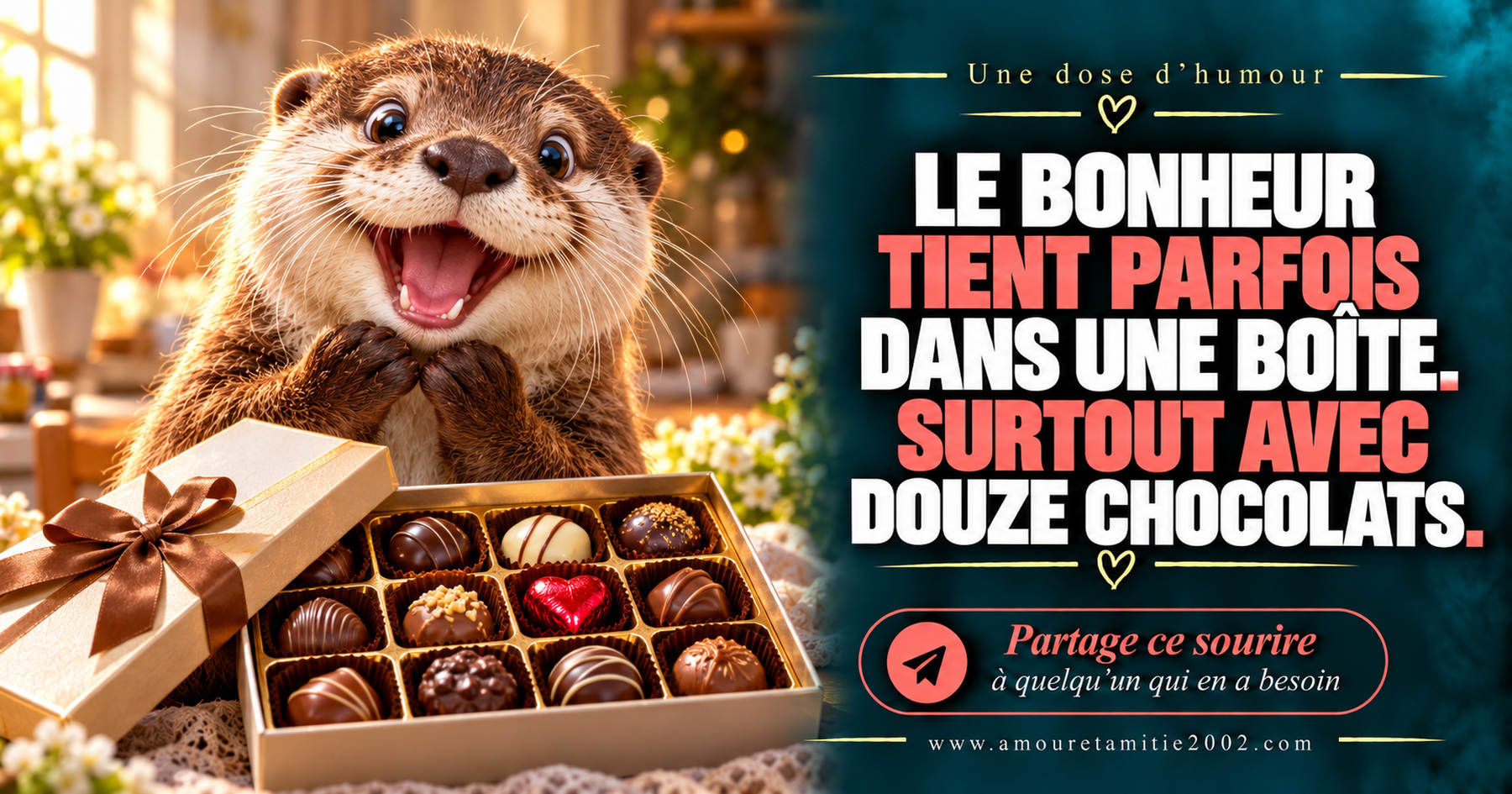 Le bonheur tient parfois dans une boîte. Surtout avec douze chocolats.
