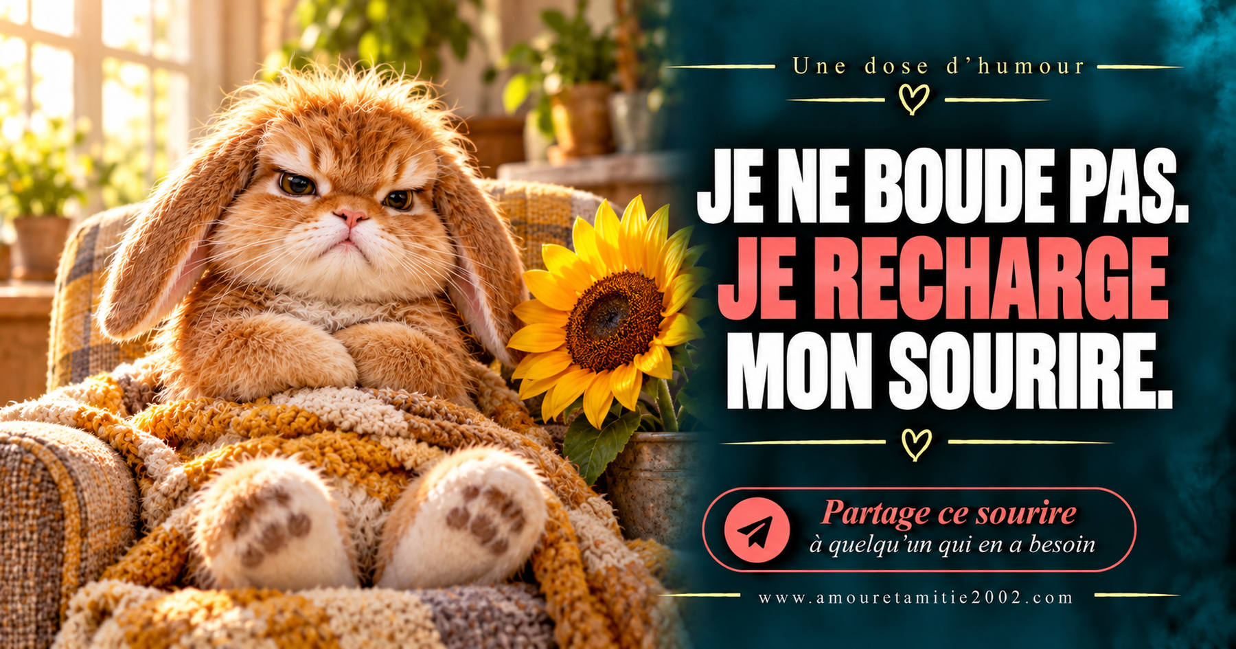 Je ne boude pas. Je recharge mon sourire.