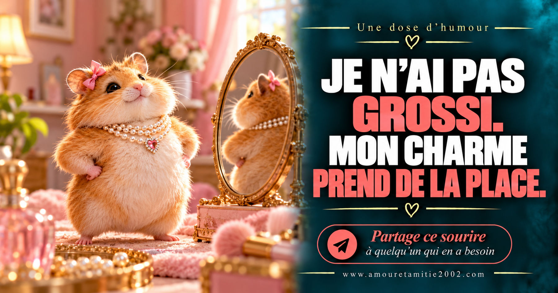 Je n’ai pas grossi. Mon charme prend de la place.
