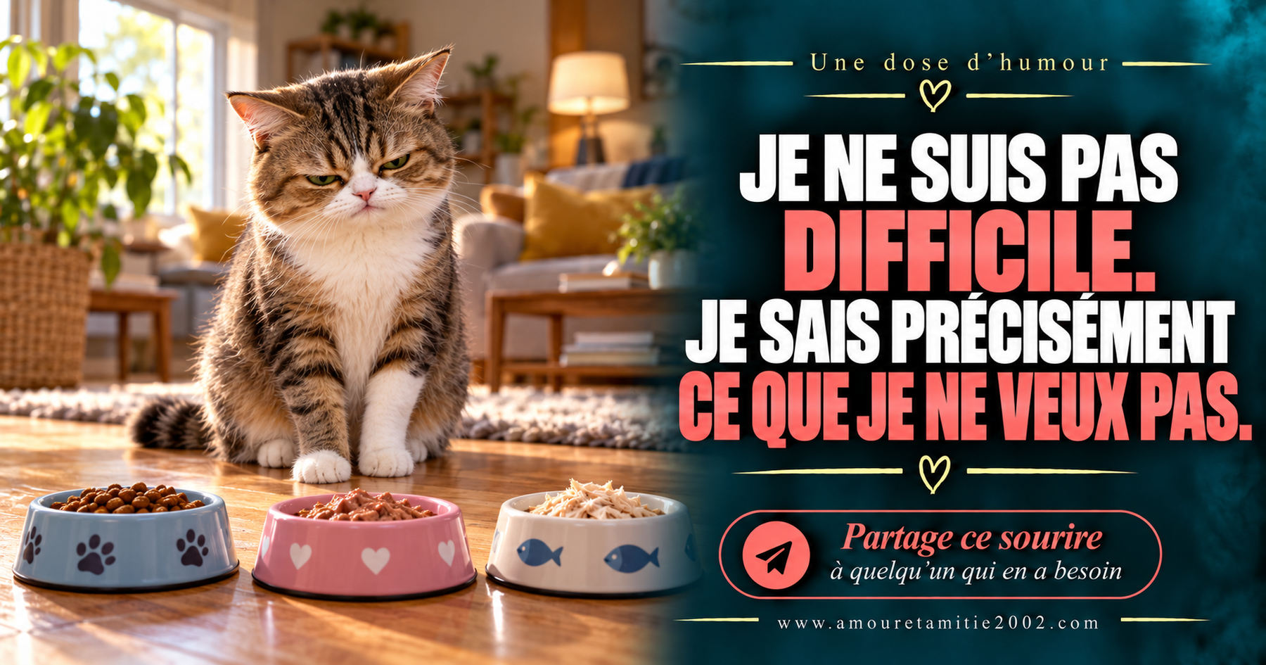 Je ne suis pas difficile. Je sais précisément ce que je ne veux pas.
