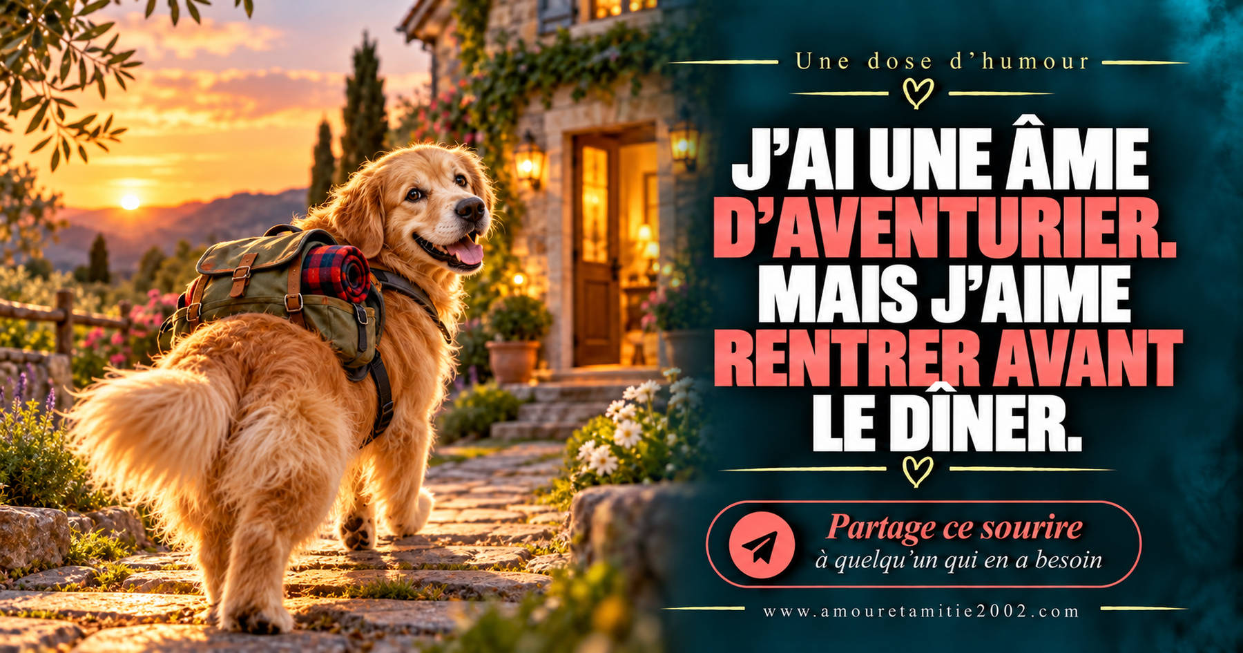 J’ai une âme d’aventurier. Mais j’aime rentrer avant le dîner.