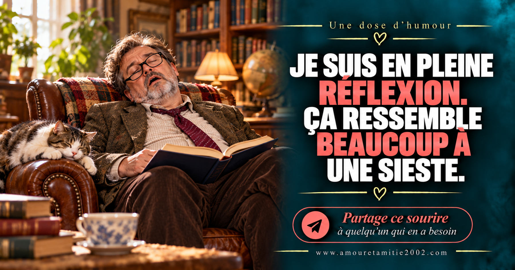 Je suis en pleine réflexion. Ça ressemble beaucoup à une sieste.