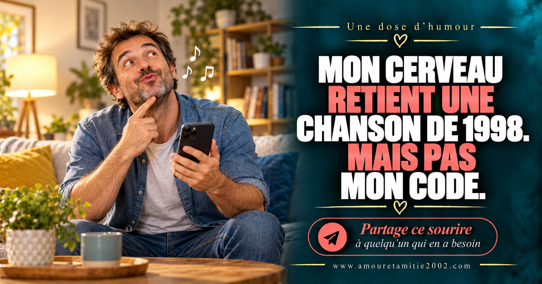 Mon cerveau retient une chanson de 1998. Mais pas mon code.
