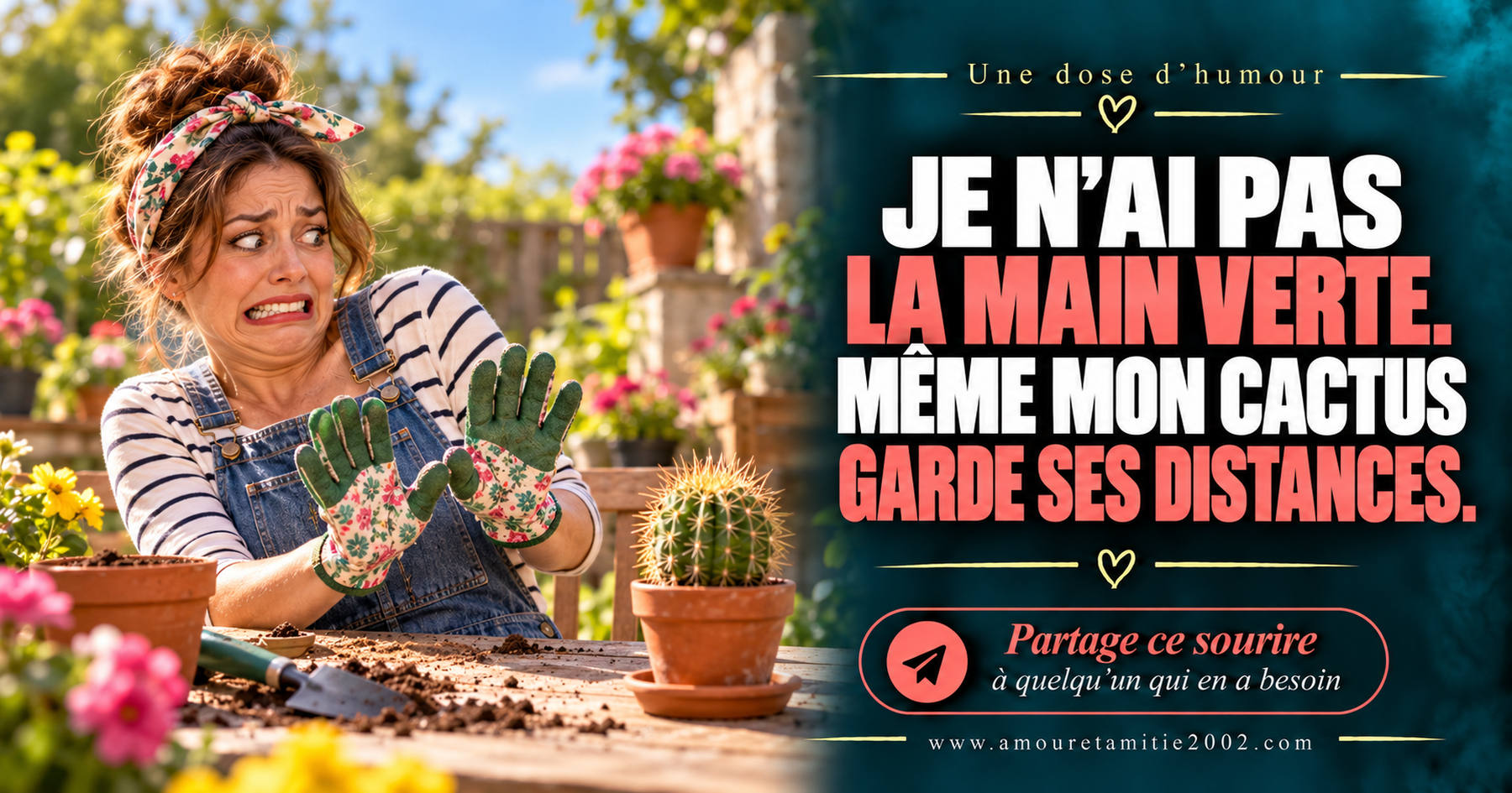 Je n’ai pas la main verte. Même mon cactus garde ses distances.
