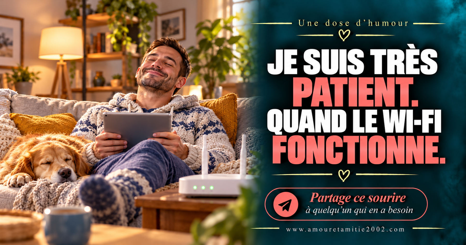 Je suis très patient. Quand le Wi-Fi fonctionne.