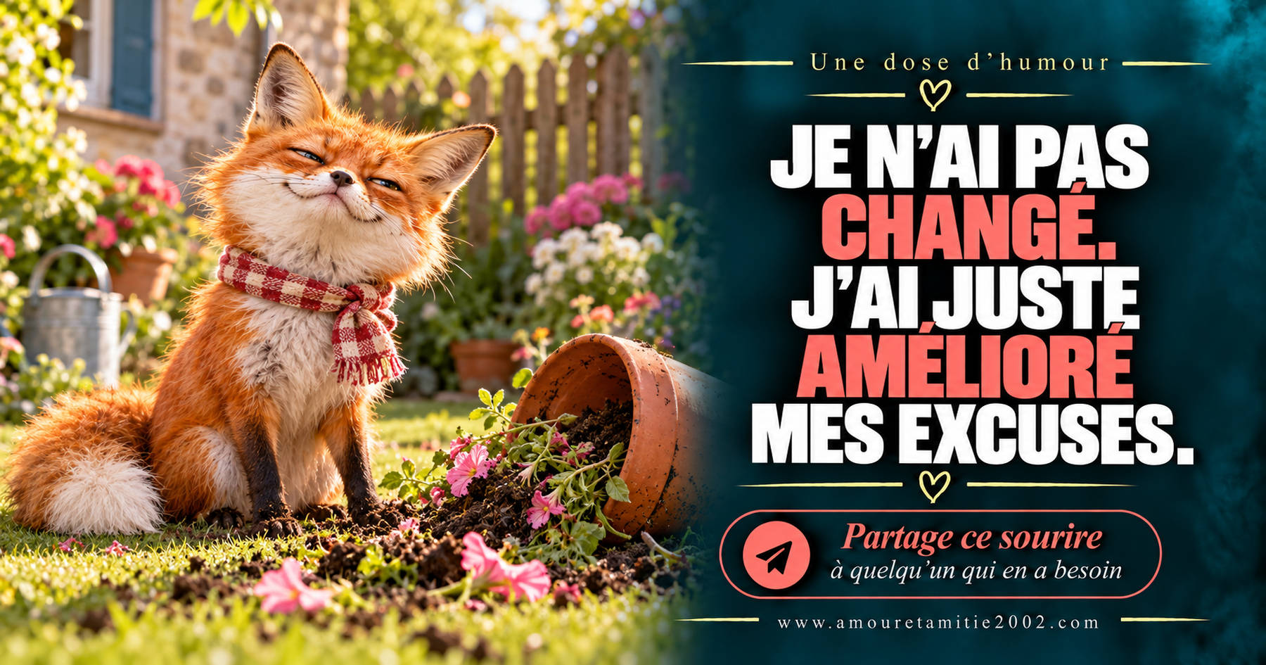 Je n’ai pas changé. J’ai juste amélioré mes excuses.