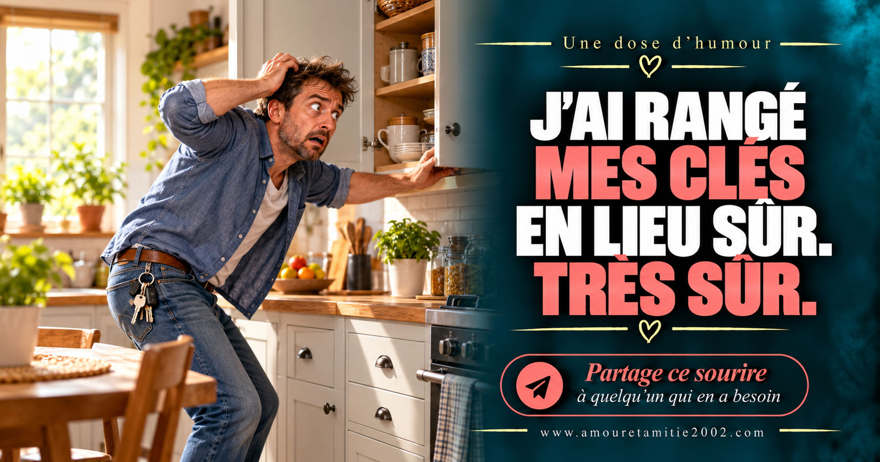 J’ai rangé mes clés en lieu sûr. Très sûr.