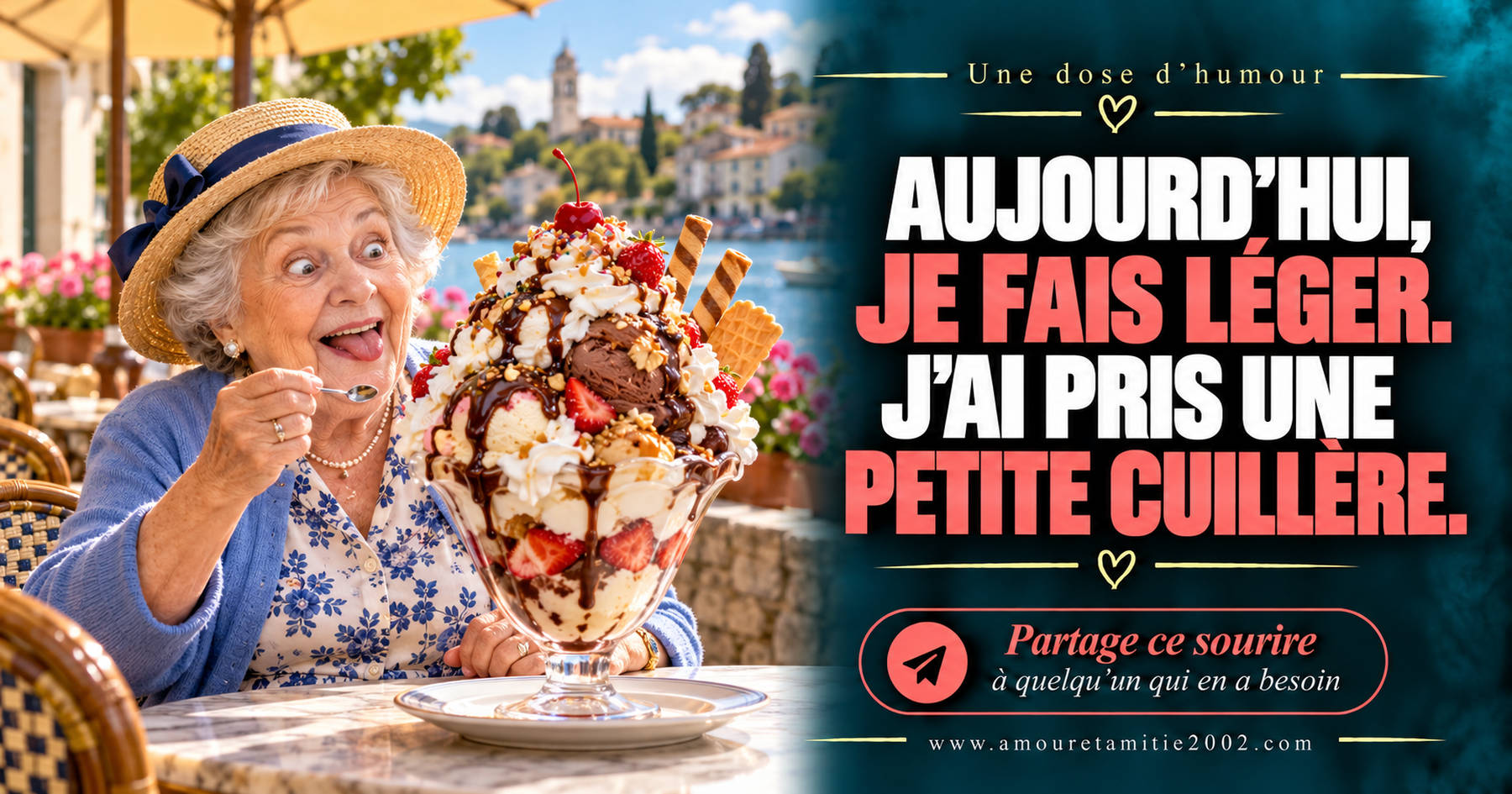 Aujourd’hui, je fais léger. J’ai pris une petite cuillère.