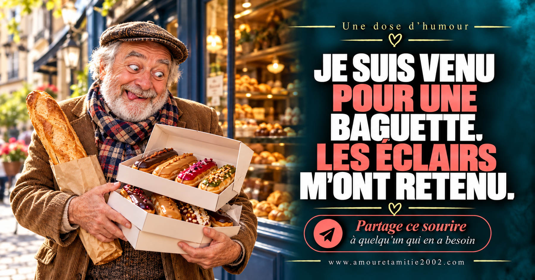 Je suis venu pour une baguette. Les éclairs m’ont retenu.