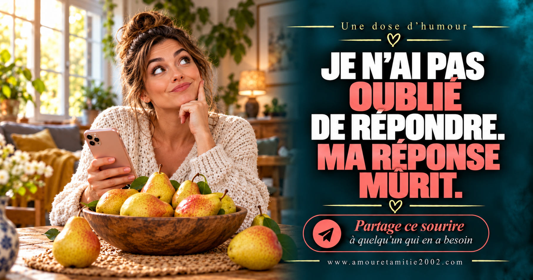 Je n’ai pas oublié de répondre. Ma réponse mûrit.