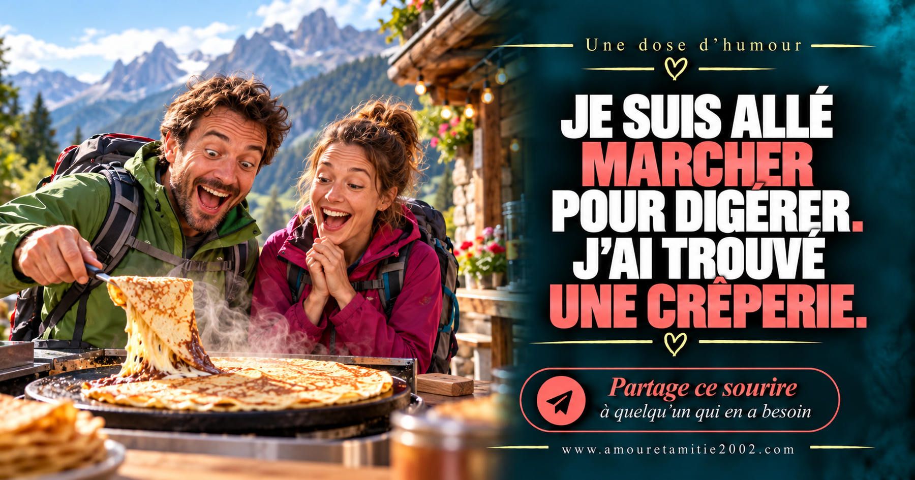Je suis allé marcher pour digérer. J’ai trouvé une crêperie.