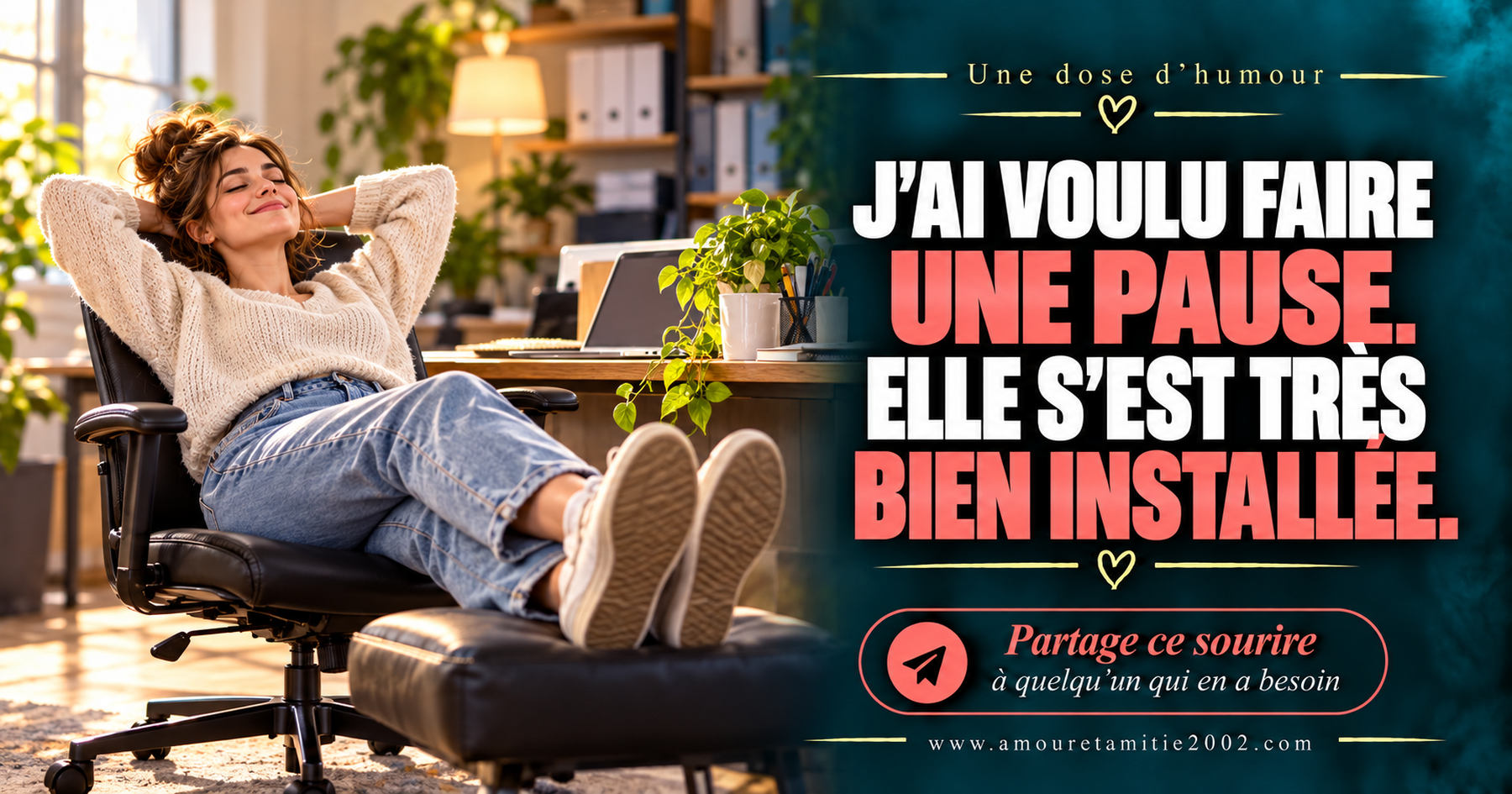 J’ai voulu faire une pause. Elle s’est très bien installée.