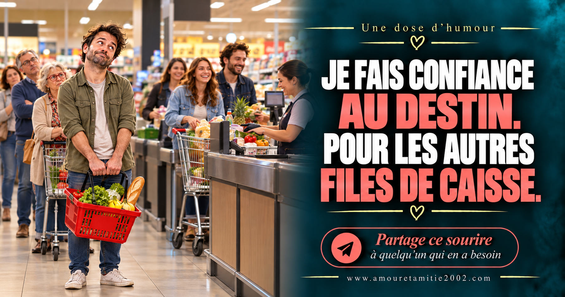 Je fais confiance au destin. Pour les autres files de caisse.