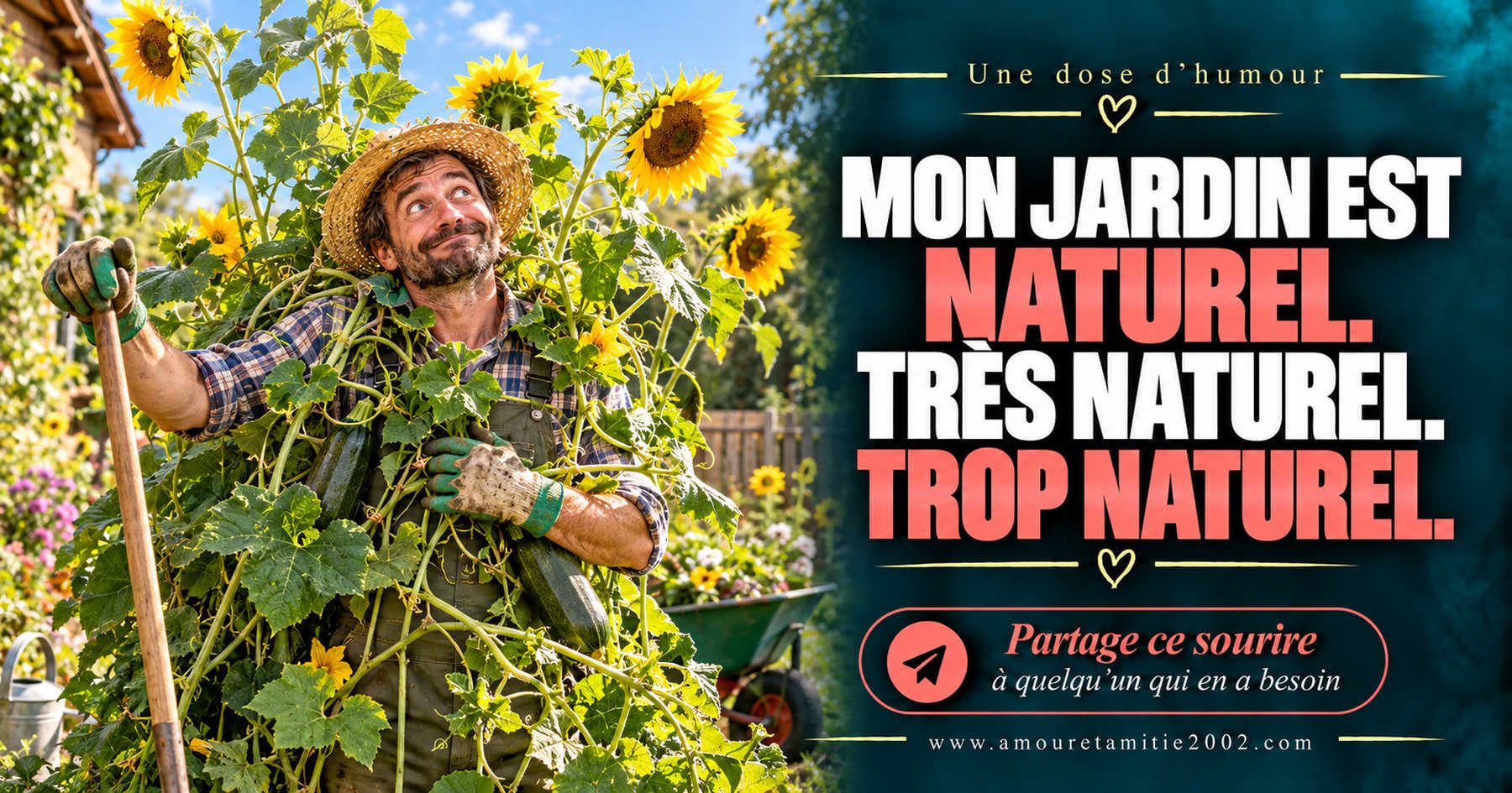Mon jardin est naturel. Très naturel. Trop naturel.