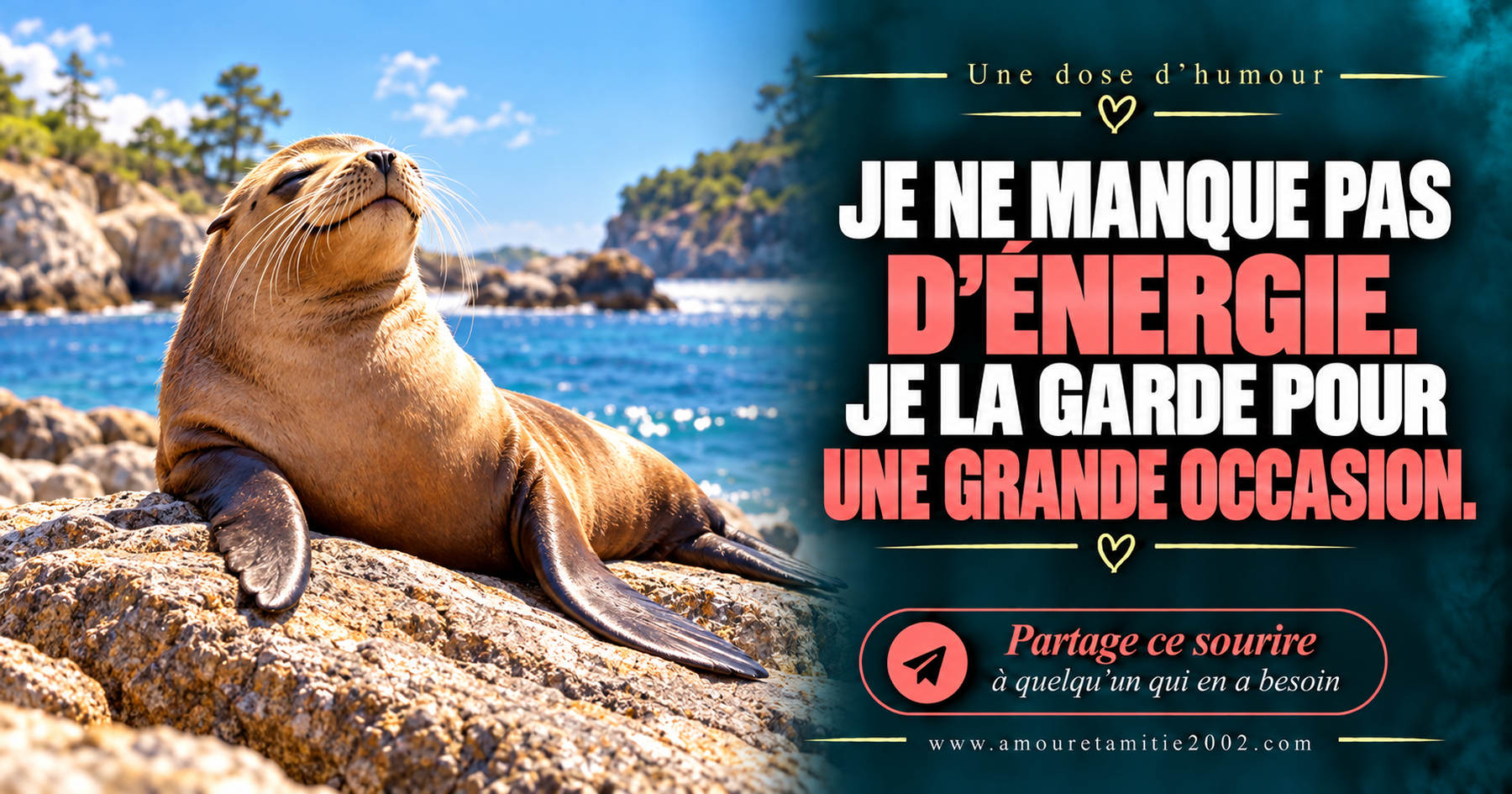 Je ne manque pas d’énergie. Je la garde pour une grande occasion.