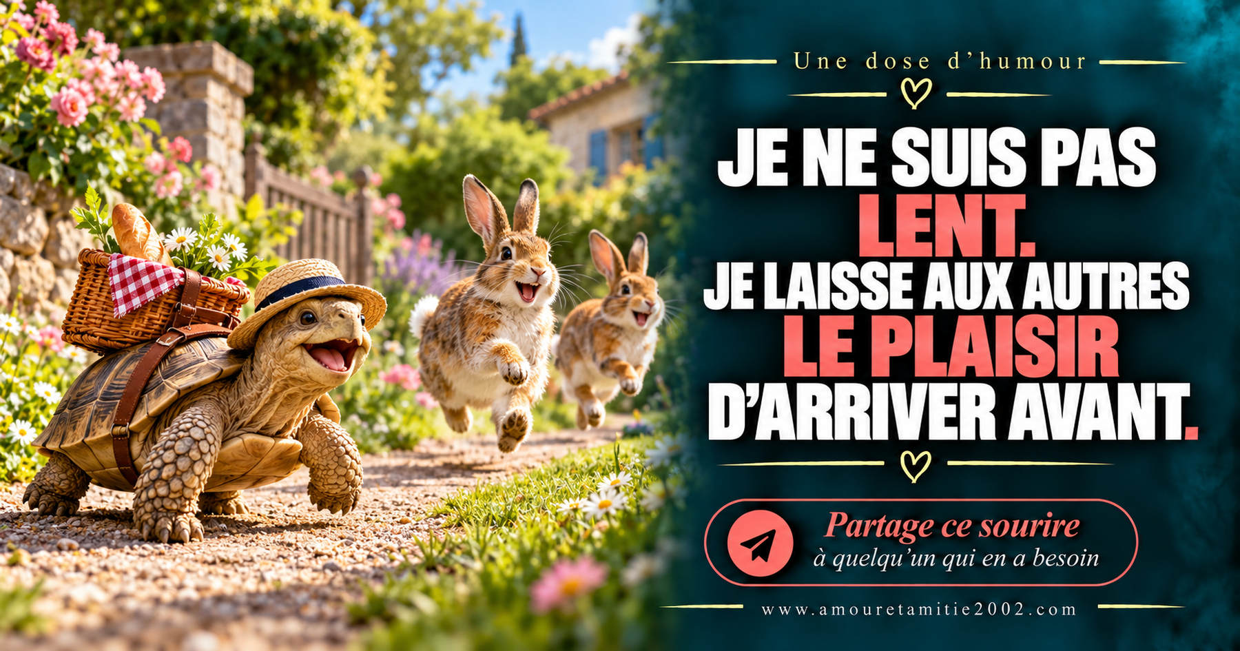 Je ne suis pas lent. Je laisse aux autres le plaisir d’arriver avant.