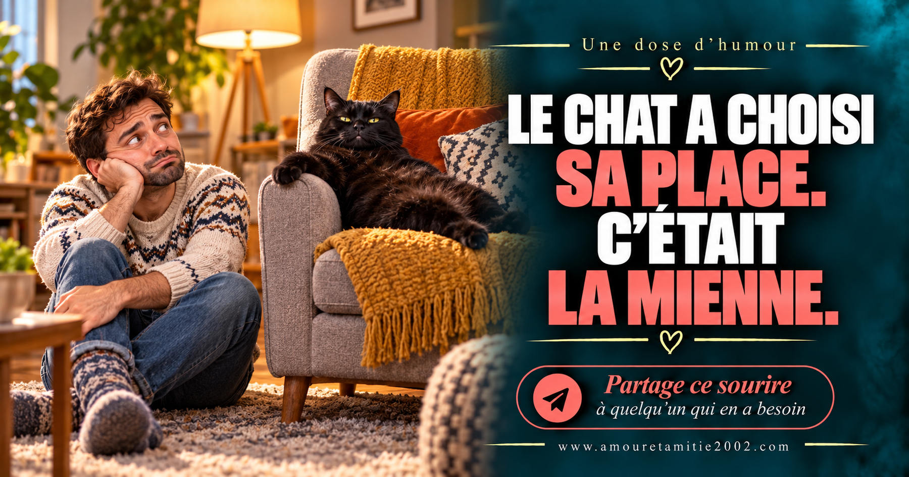 Le chat a choisi sa place. C’était la mienne.