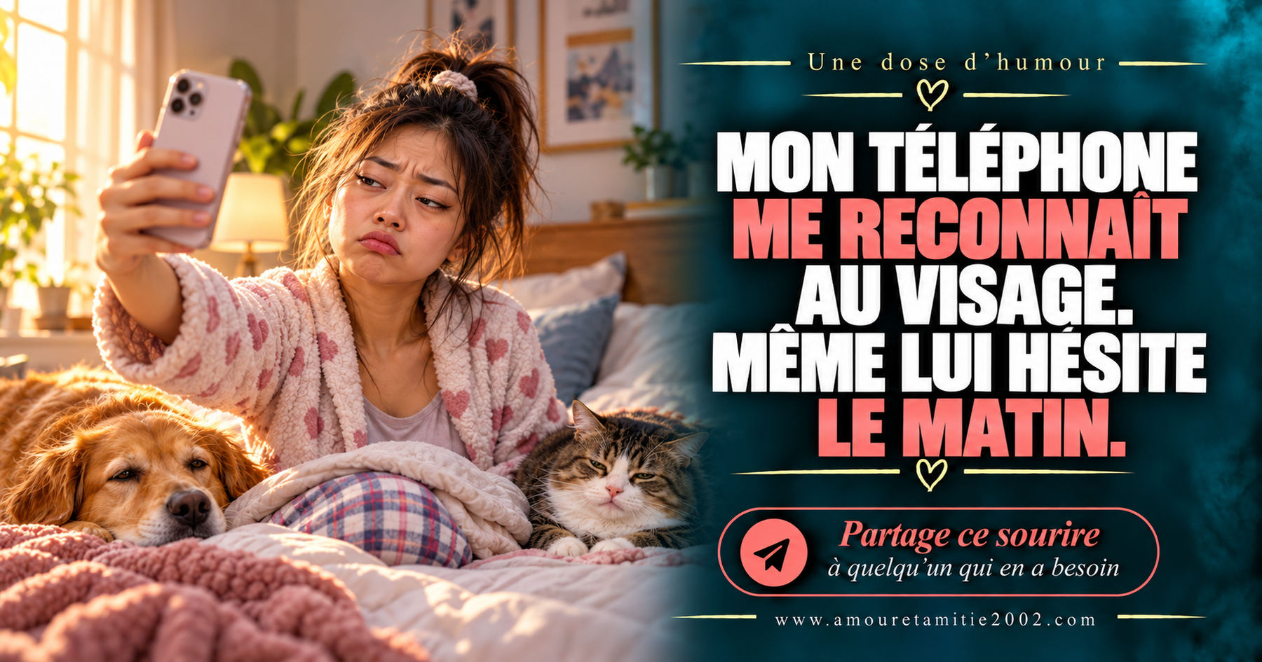Mon téléphone me reconnaît au visage. Même lui hésite le matin.