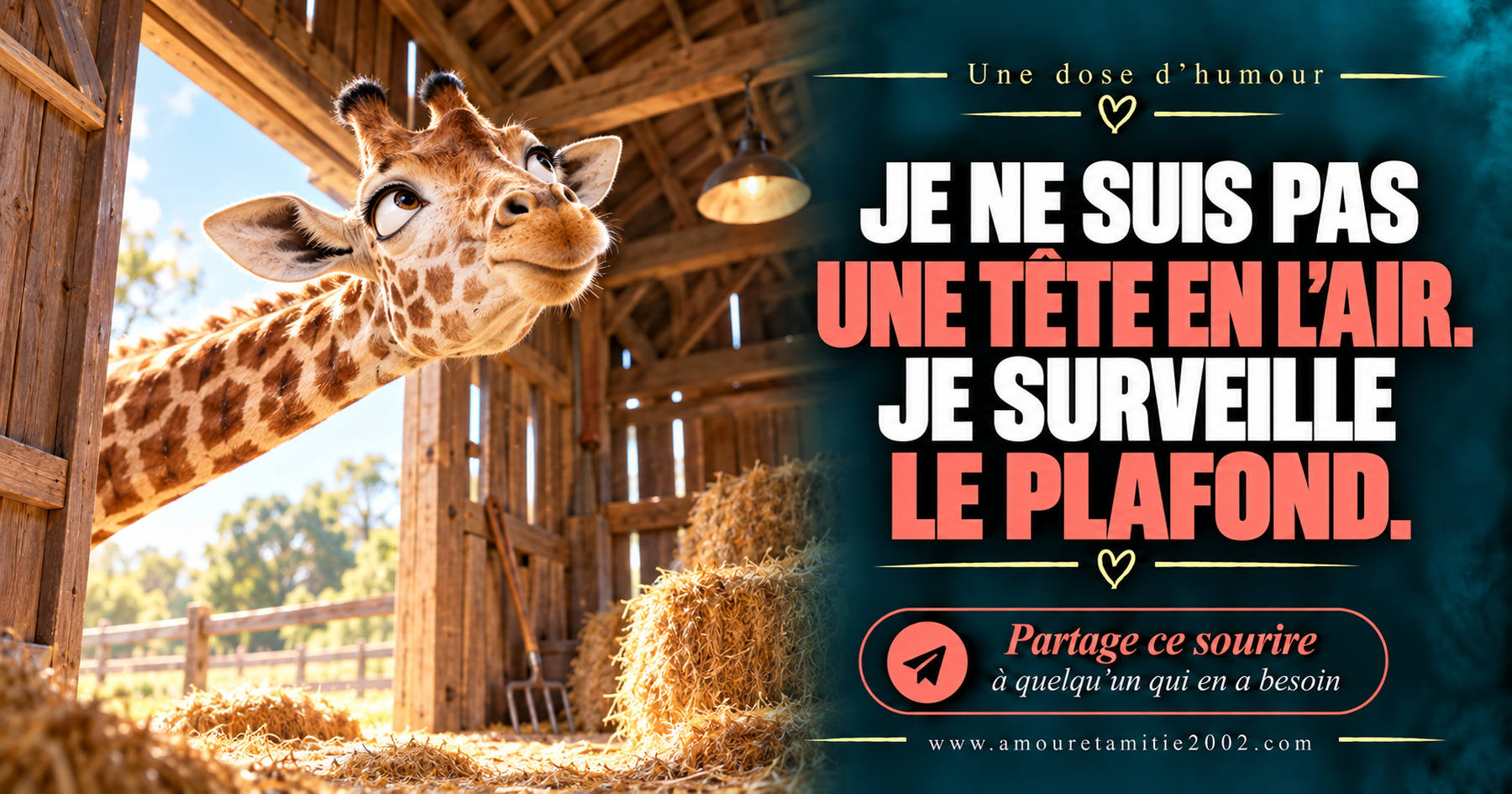 Je ne suis pas une tête en l’air. Je surveille le plafond.