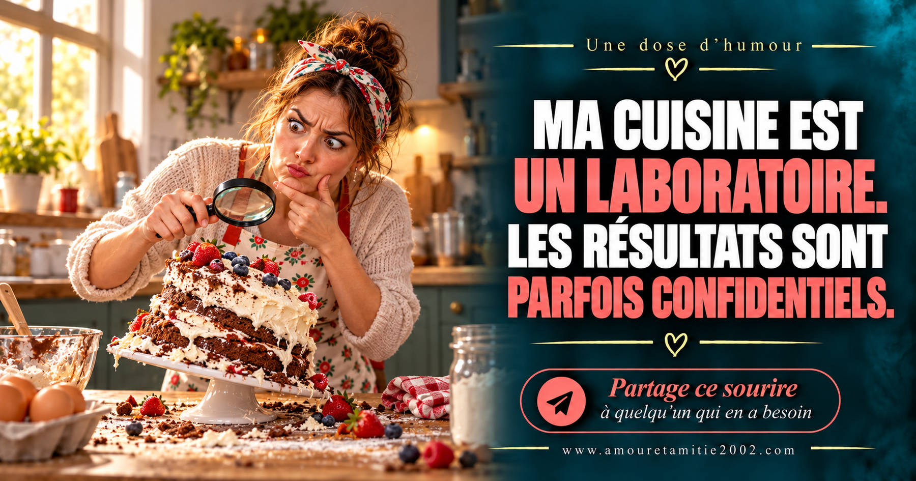 Ma cuisine est un laboratoire. Les résultats sont parfois confidentiels.