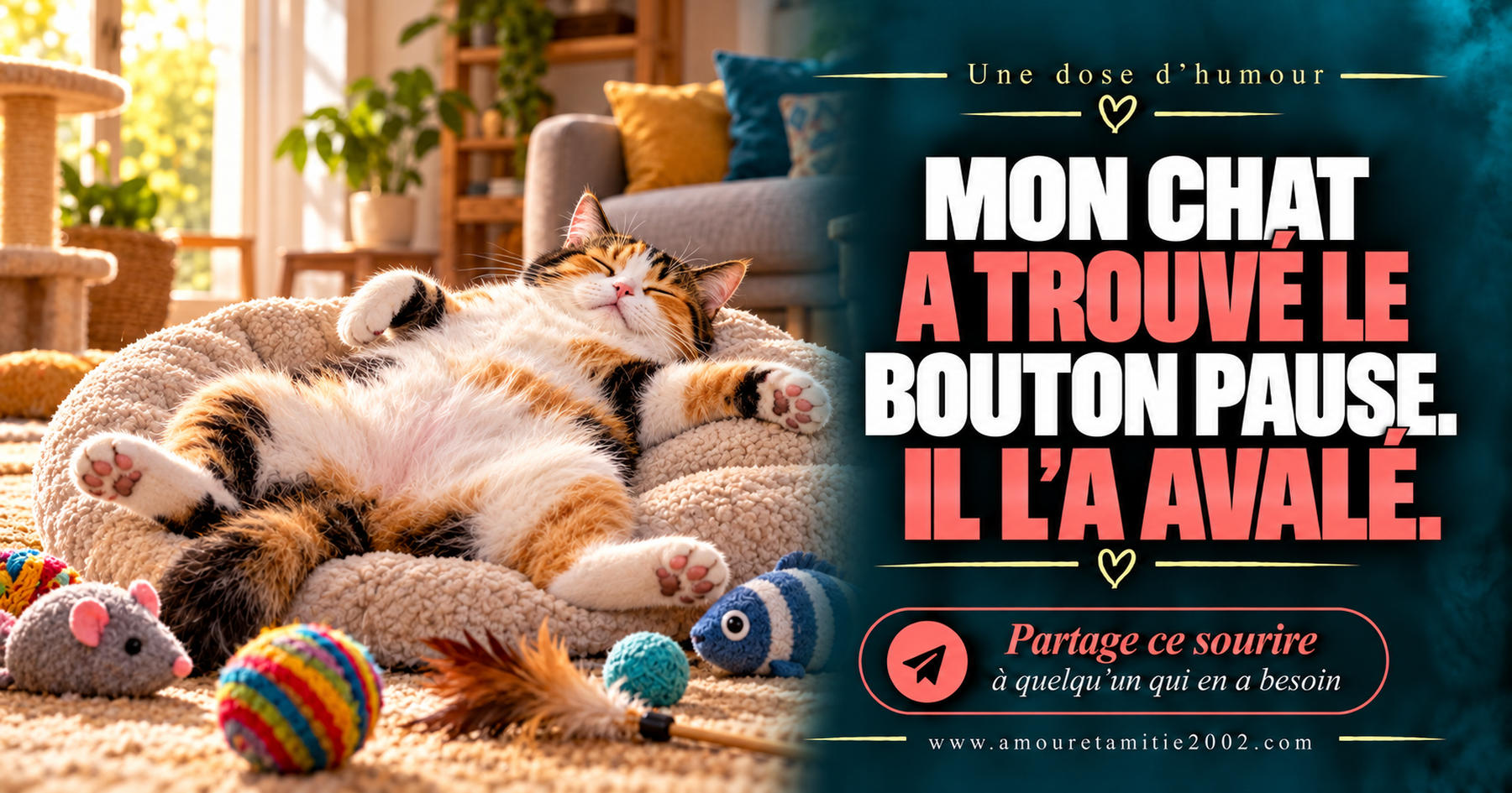 Mon chat a trouvé le bouton pause. Il l’a avalé.