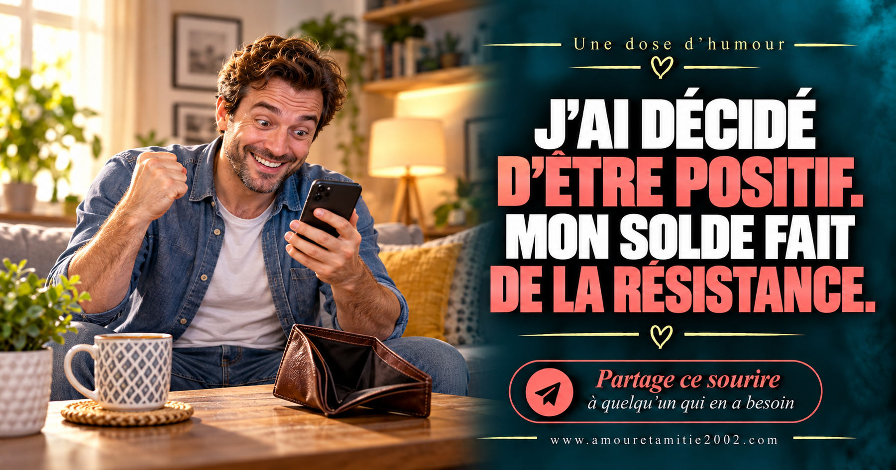 J’ai décidé d’être positif. Mon solde fait de la résistance.