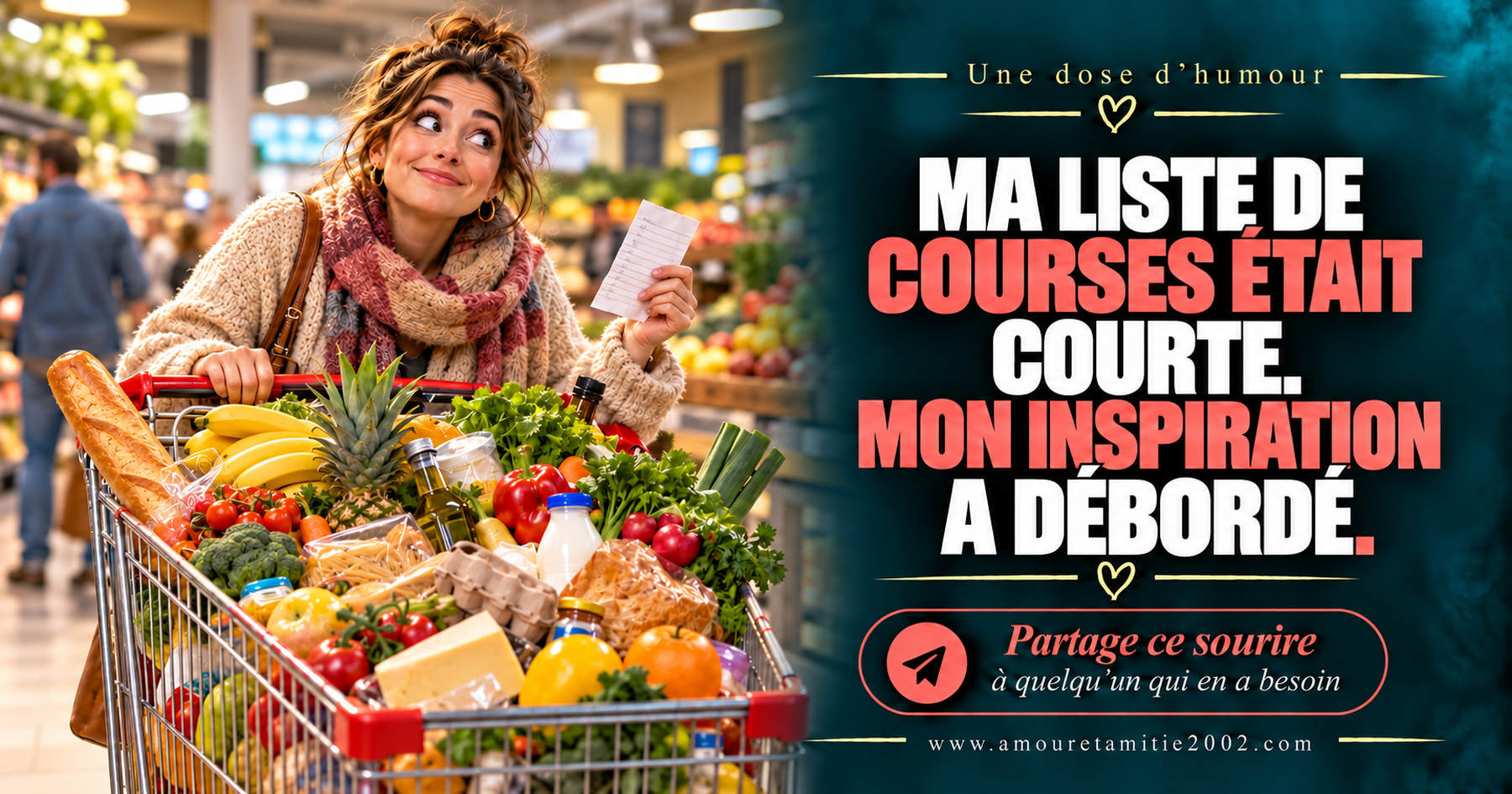 Ma liste de courses était courte. Mon inspiration a débordé.