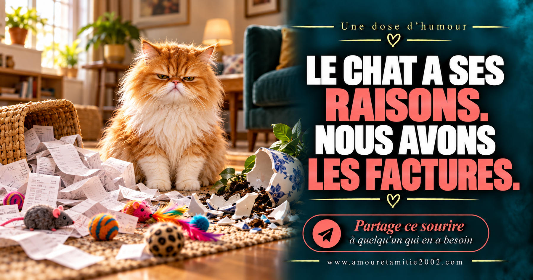 Le chat a ses raisons. Nous avons les factures.