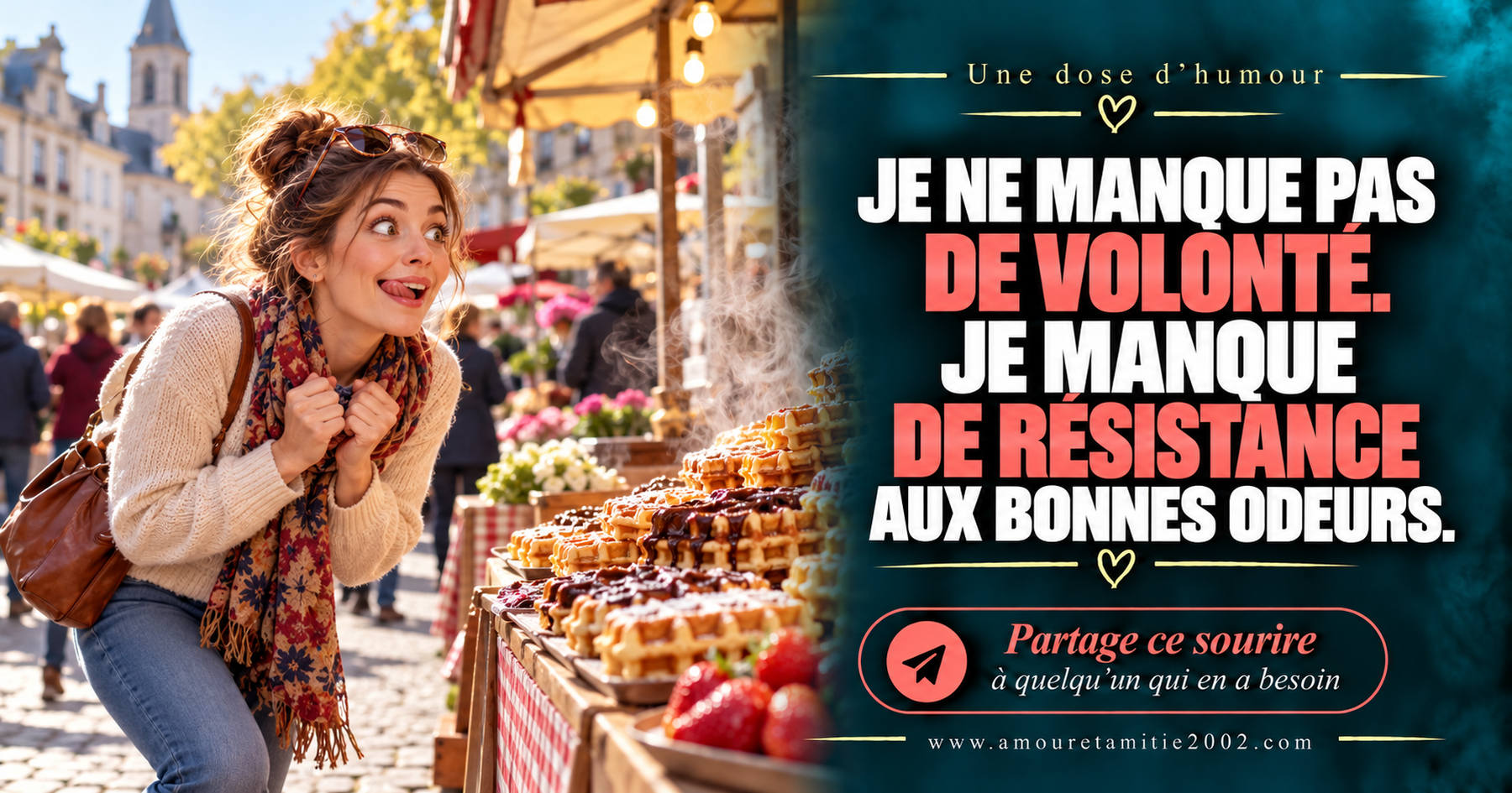 Je ne manque pas de volonté. Je manque de résistance aux bonnes odeurs.