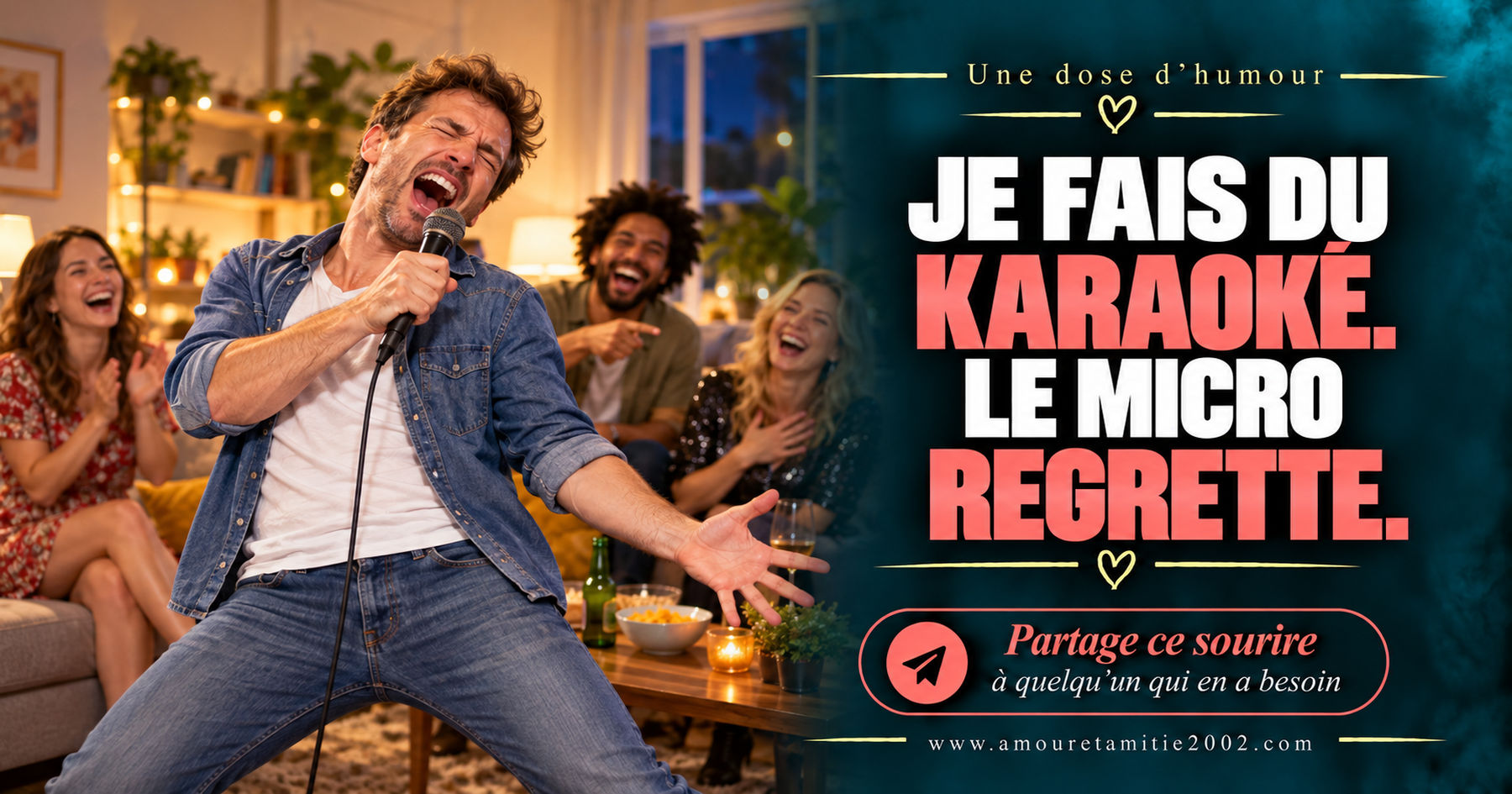 Je fais du karaoké. Le micro regrette.