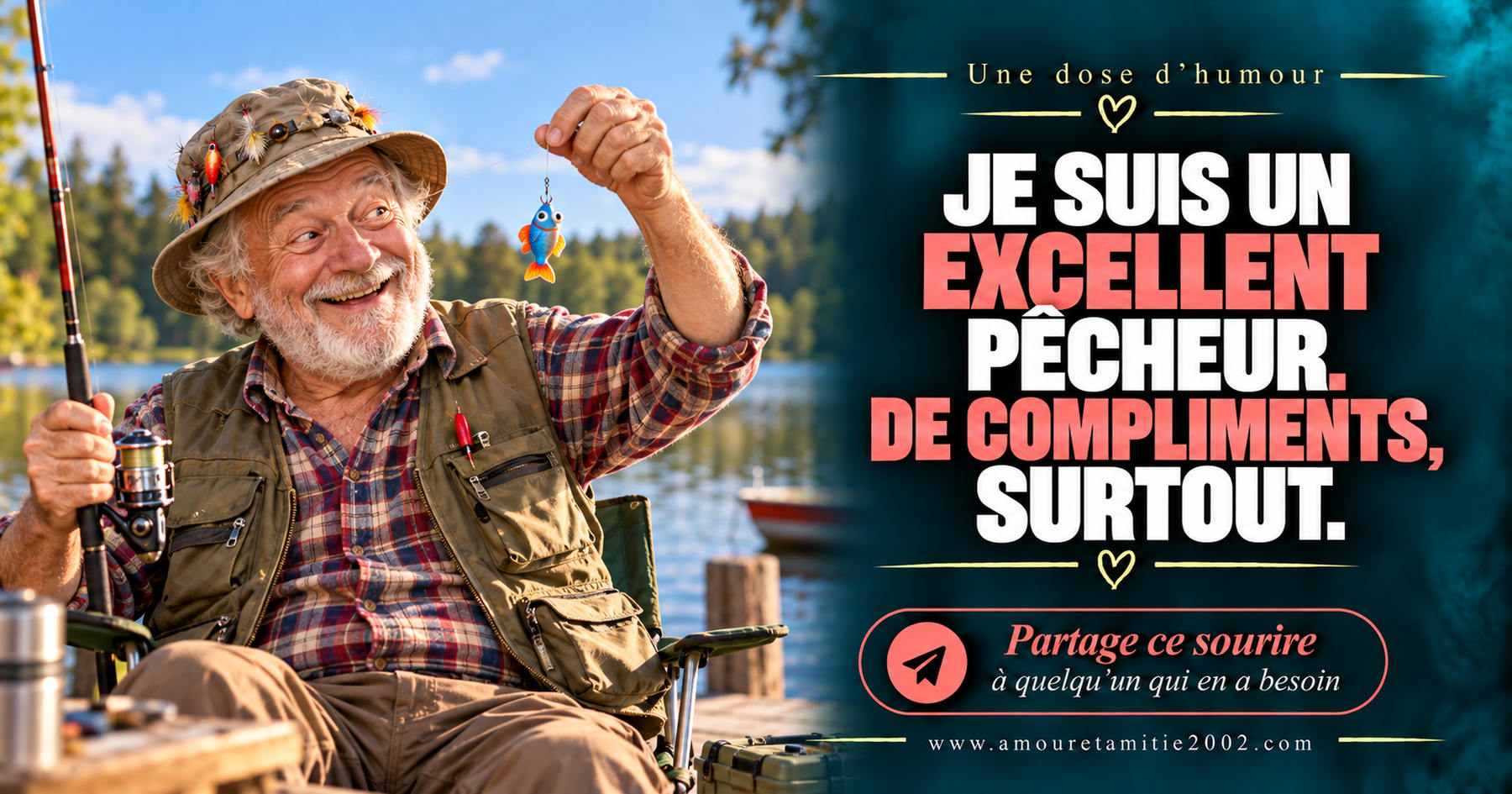 Je suis un excellent pêcheur. De compliments, surtout.
