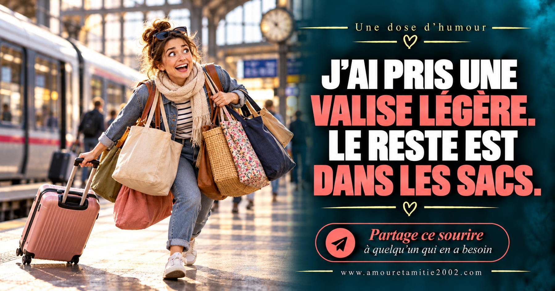 J’ai pris une valise légère. Le reste est dans les sacs.