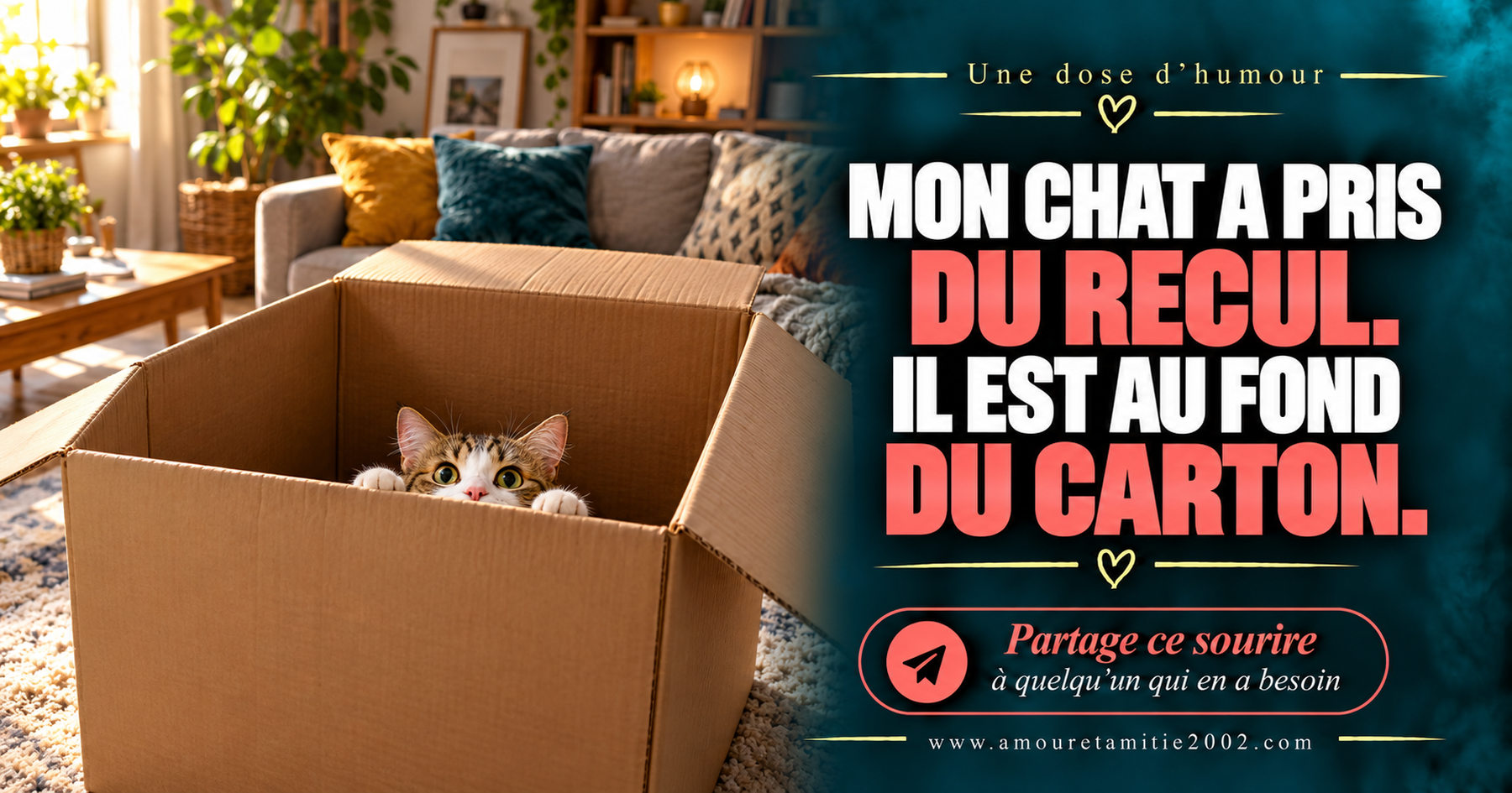 Mon chat a pris du recul. Il est au fond du carton.