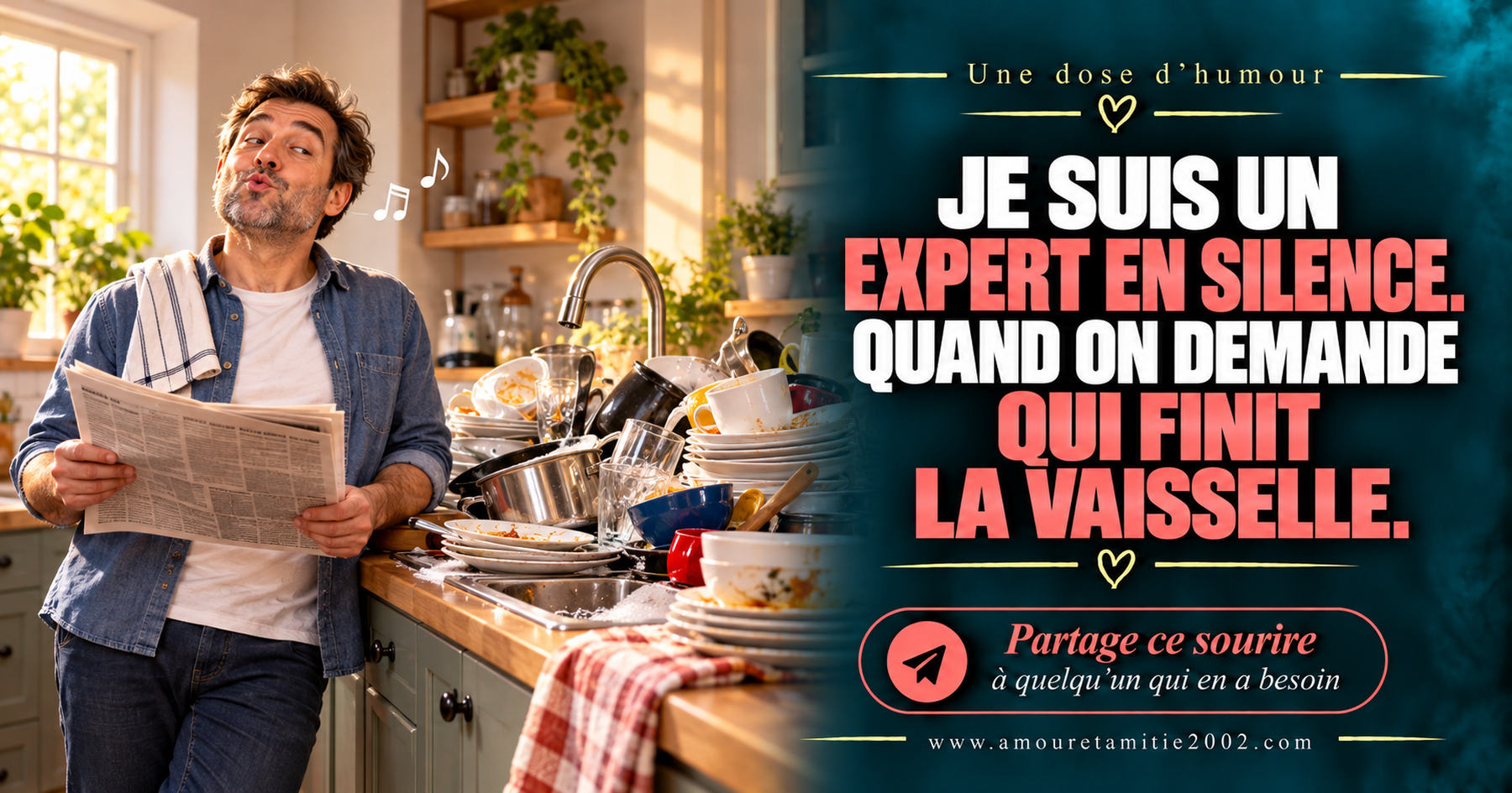 Je suis un expert en silence. Quand on demande qui finit la vaisselle.