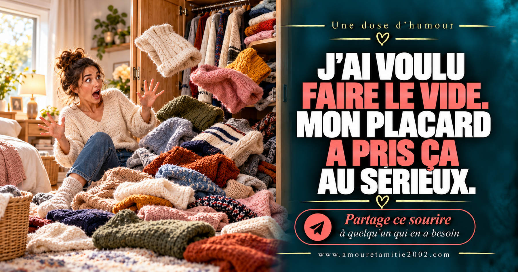 J’ai voulu faire le vide. Mon placard a pris ça au sérieux.