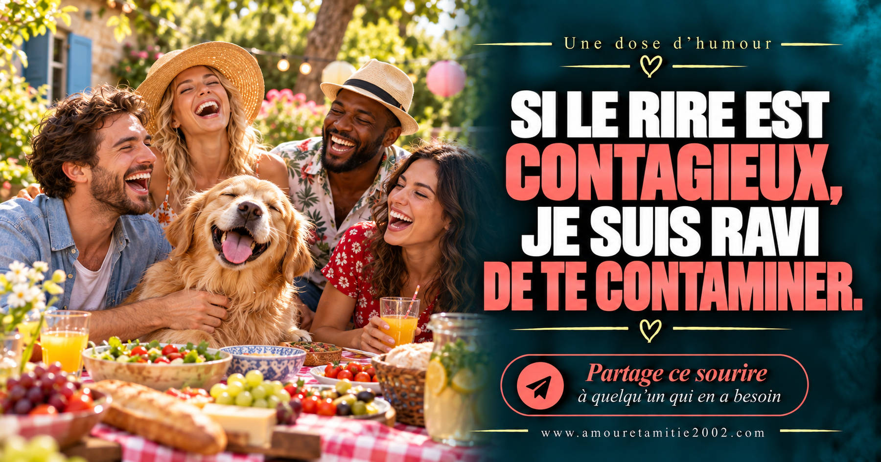Si le rire est contagieux, je suis ravi de te contaminer.