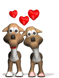 Deux petits chiens amoureux — GIF d’amour n° 1