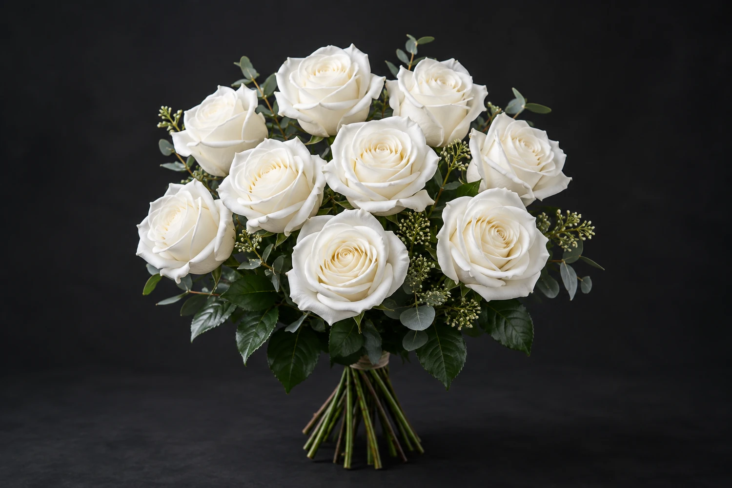 Bouquet de roses blanche, fleurs entières