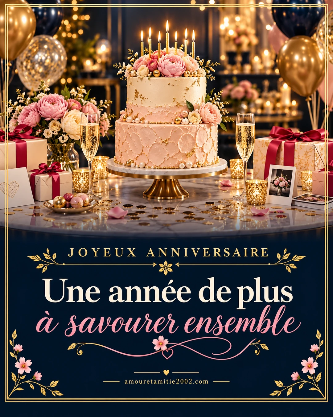 Un gâteau fleuri pour souhaiter un joyeux anniversaire