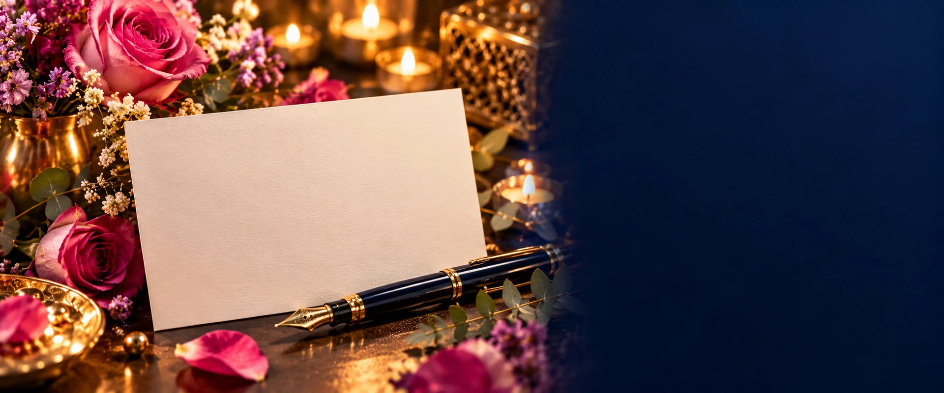 Photos, fleurs et papier pour créer une carte postale personnalisée